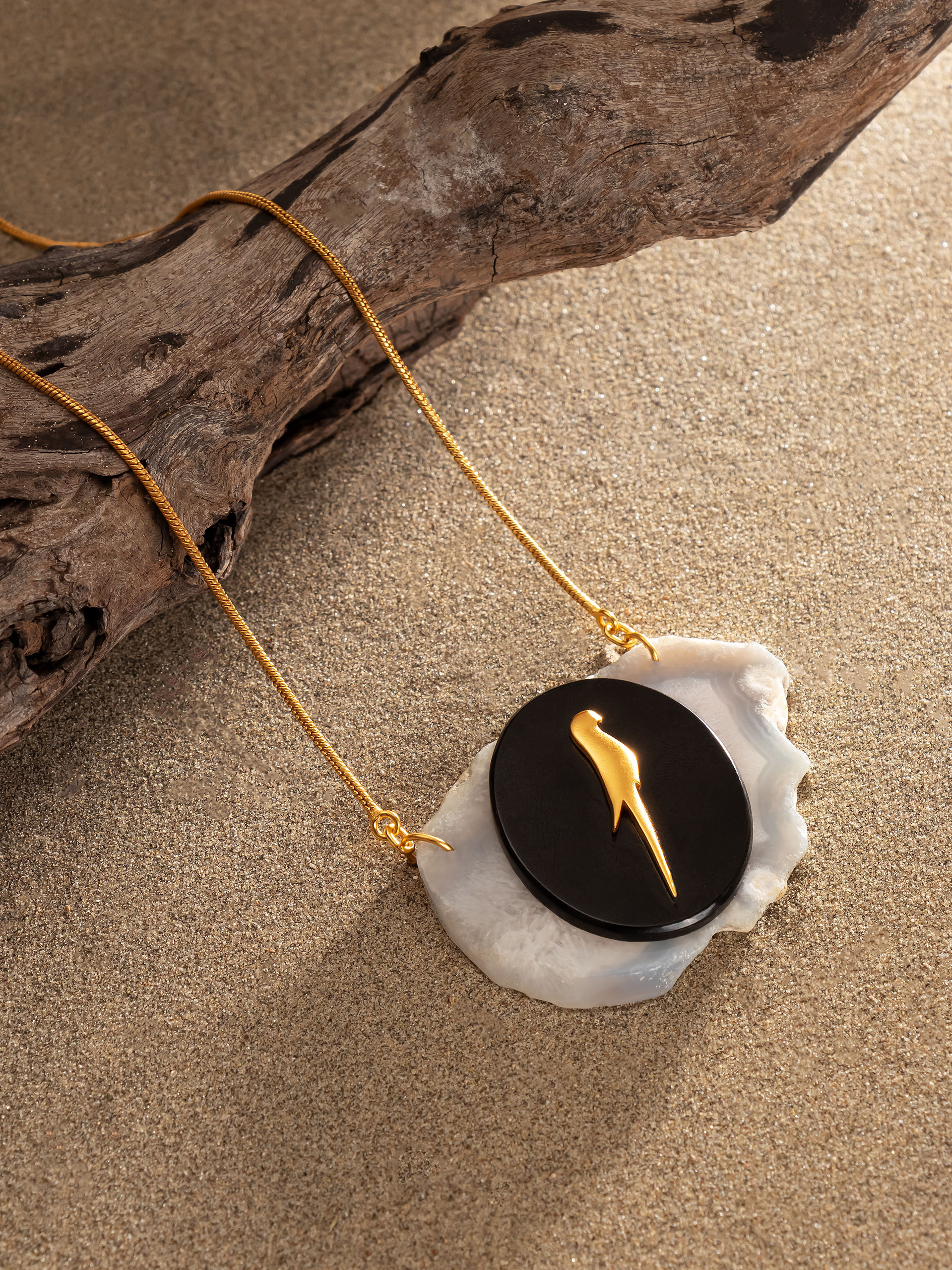 Tota and Black Agate Necklace