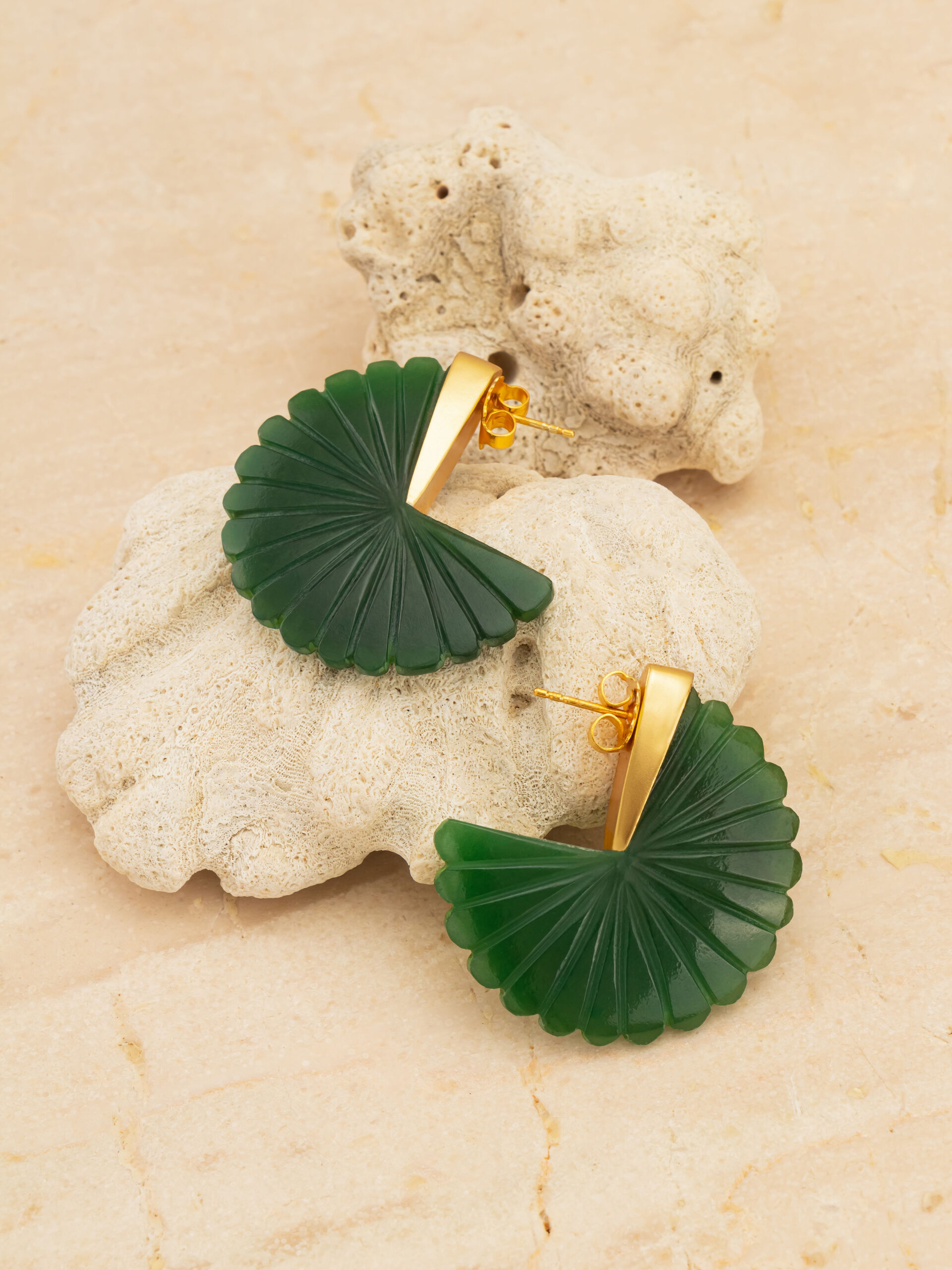 Jade Floret Studs