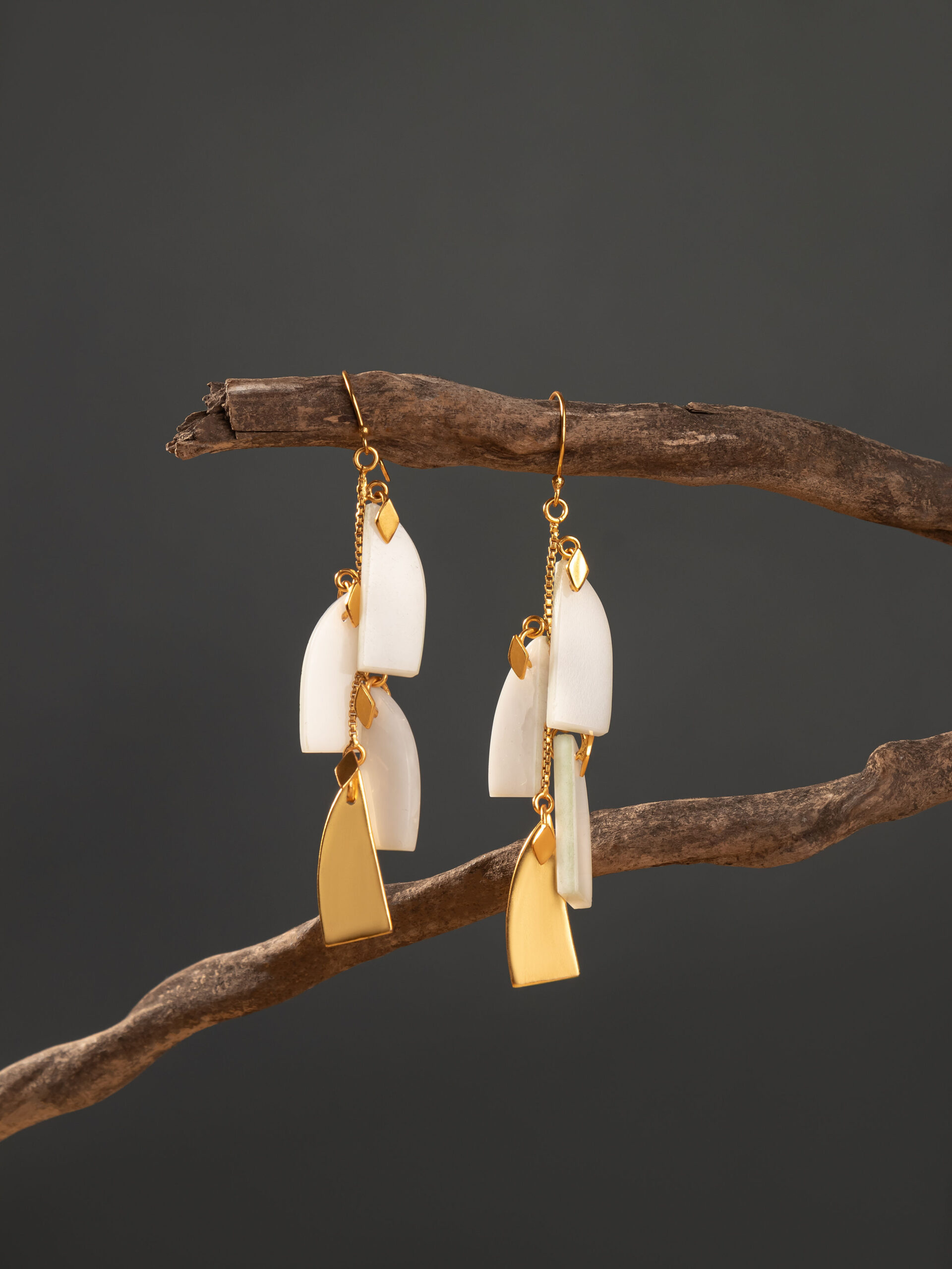 White Agate Dangler