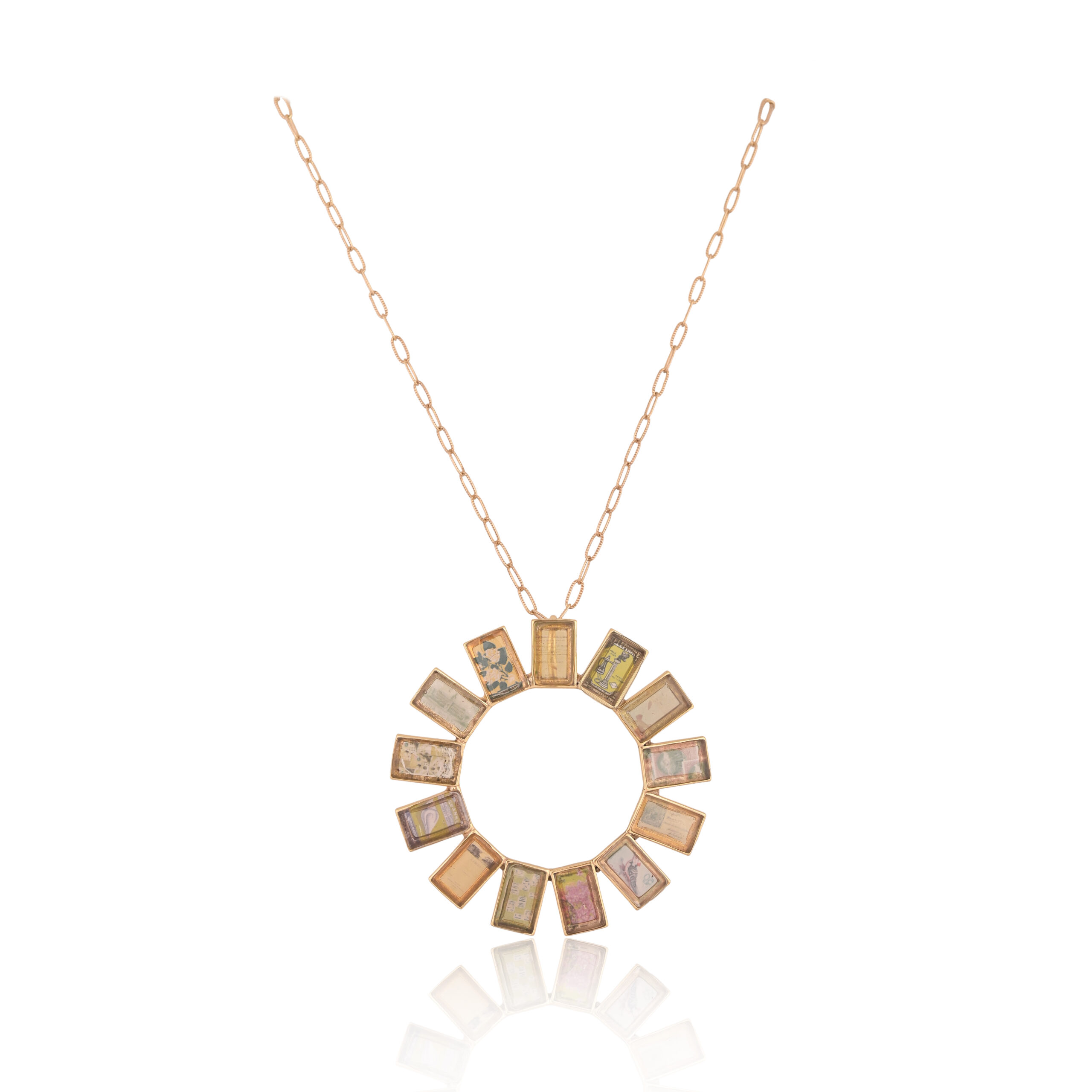 Gem Pendant Postcard Yellow