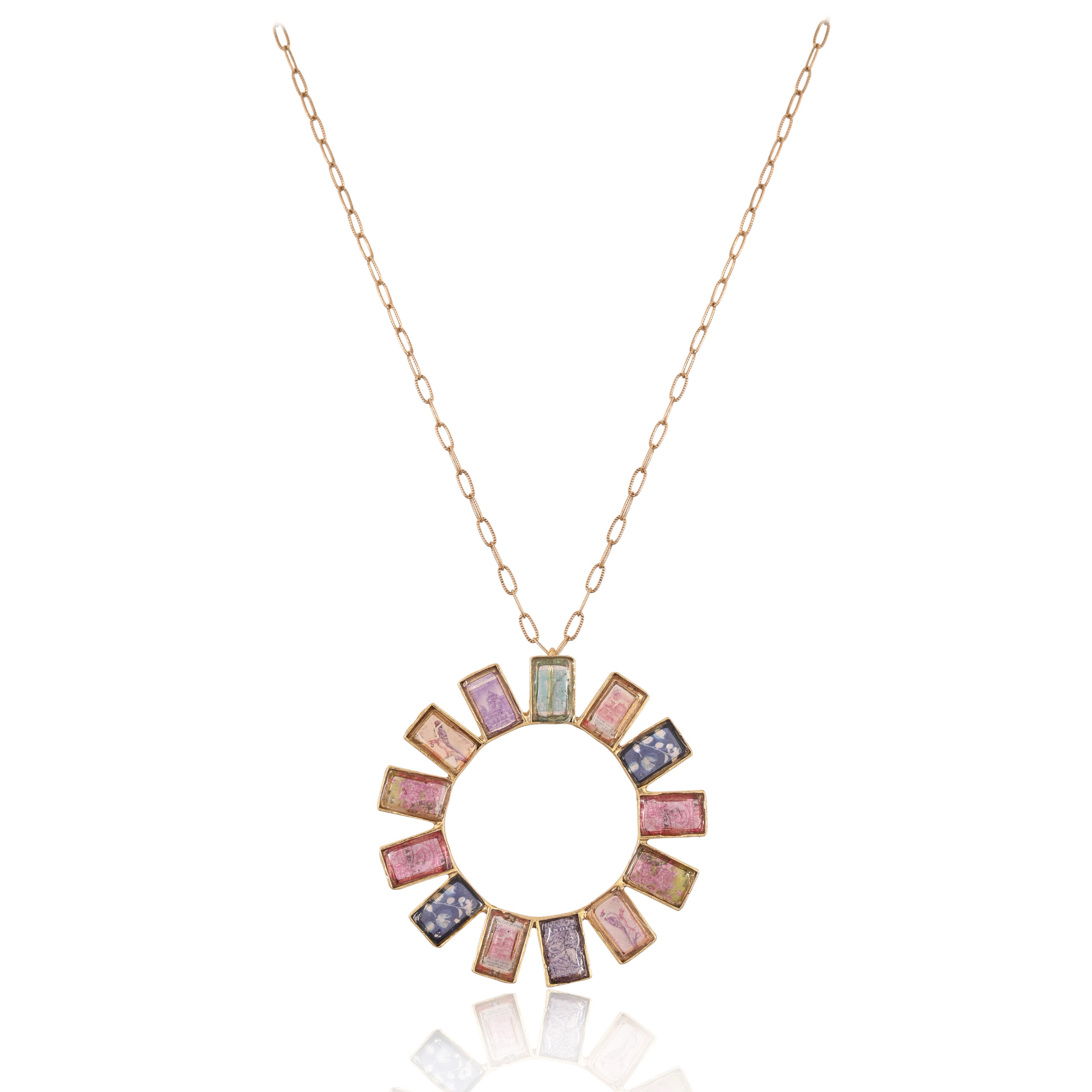 Gem Pendant Retro Rainbow