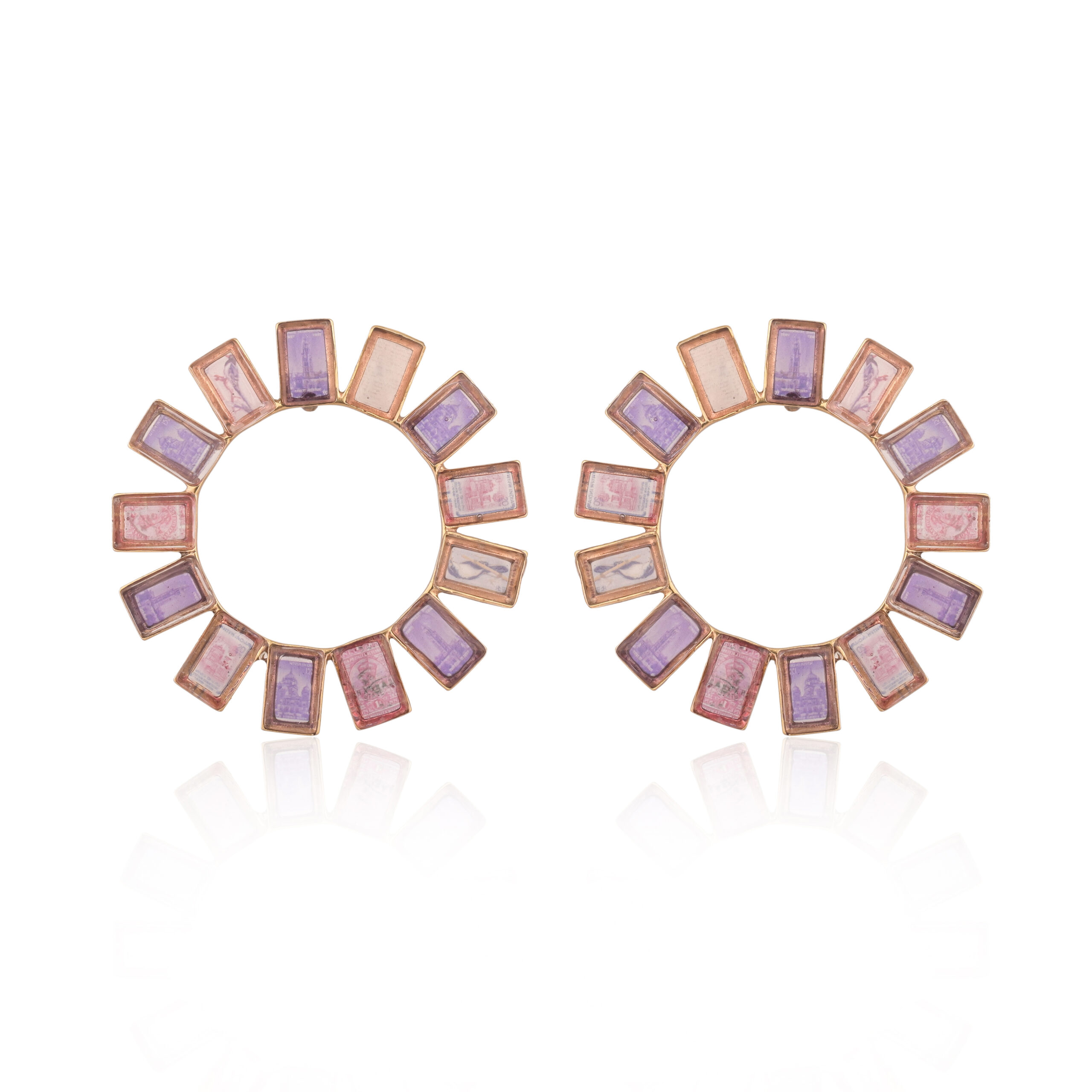 Gem Earrings Mauve Medley