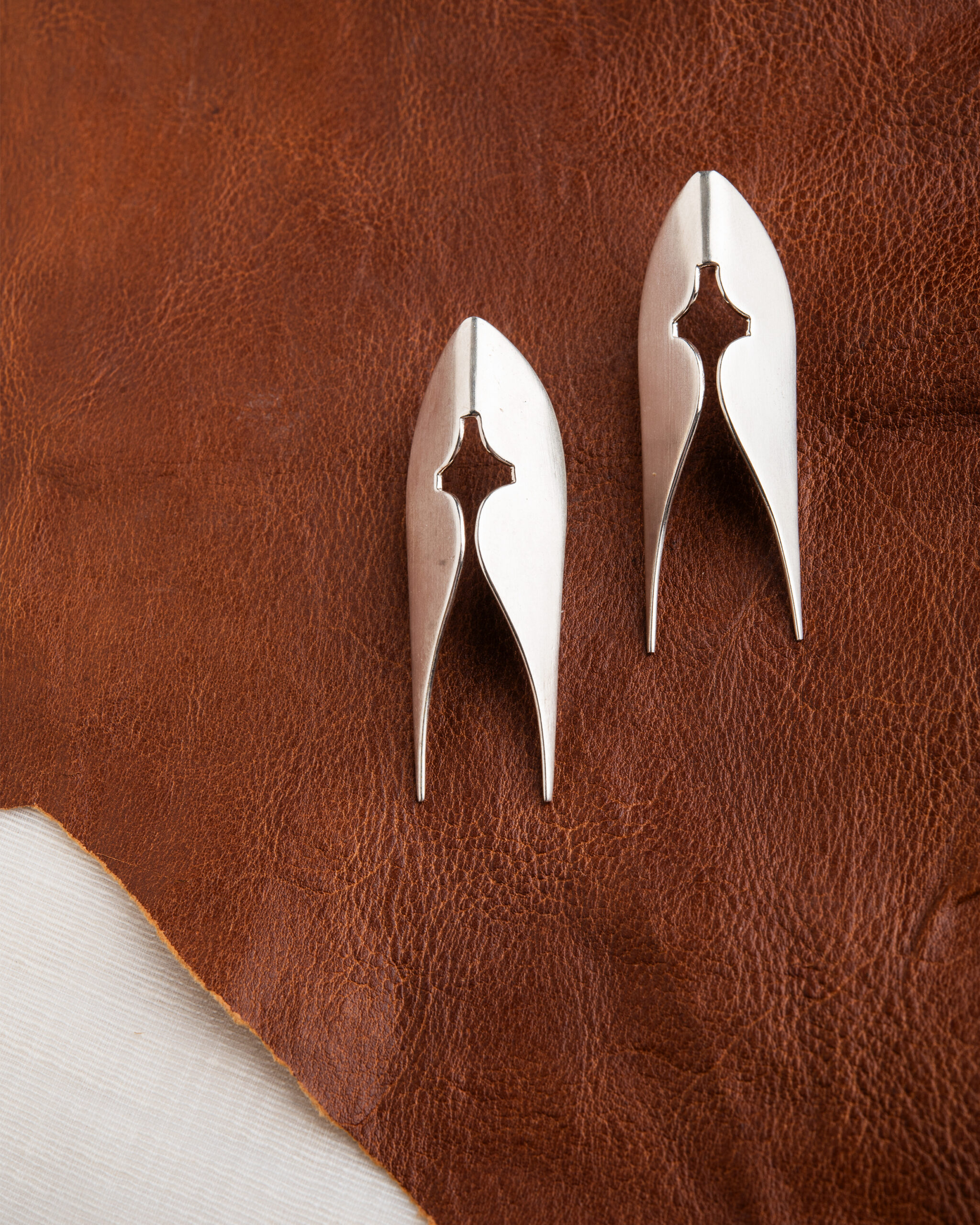 Silver Kavach Earrings (Large)