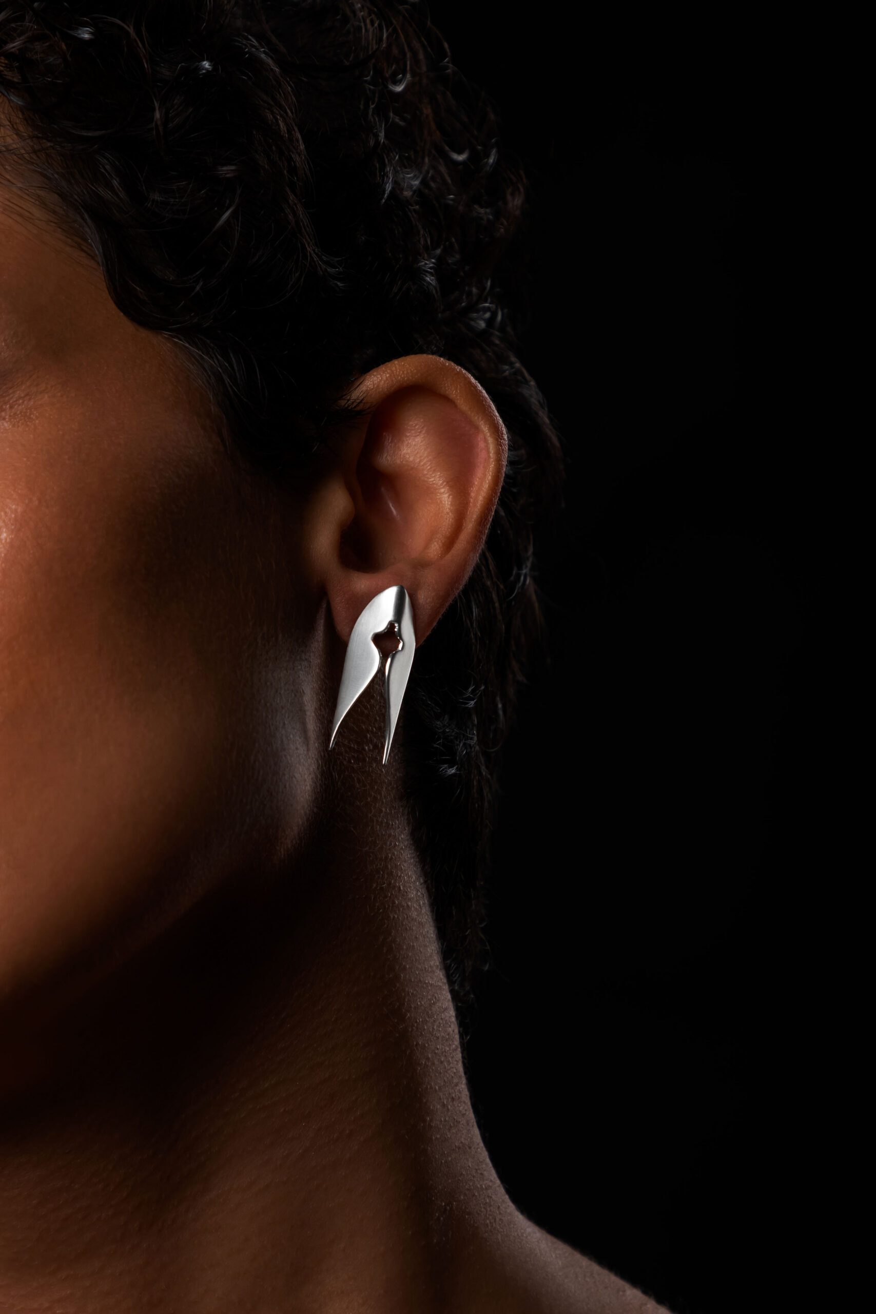 Silver Kavach Earrings (Small)