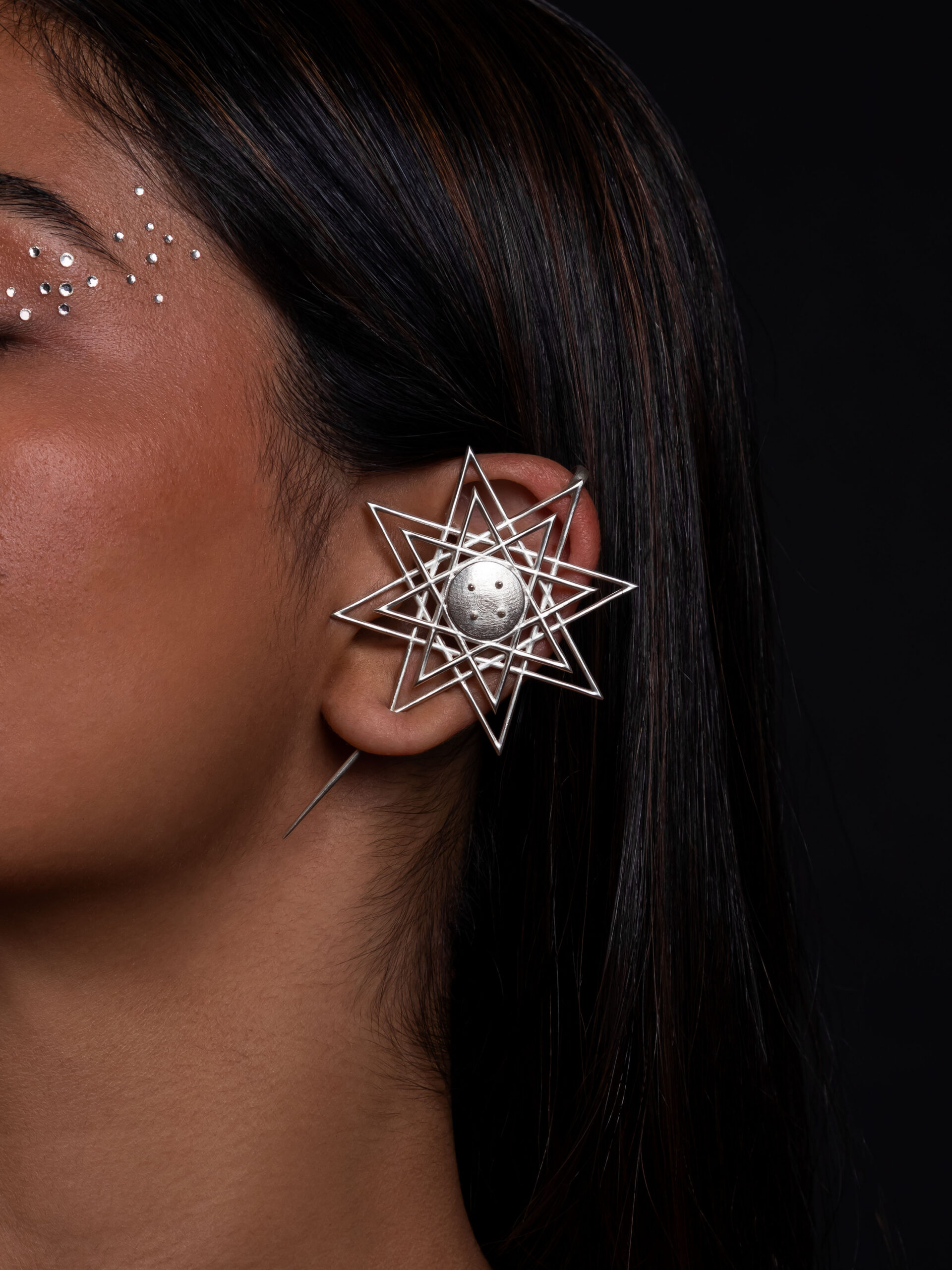 Silver Sitara Earcuffs