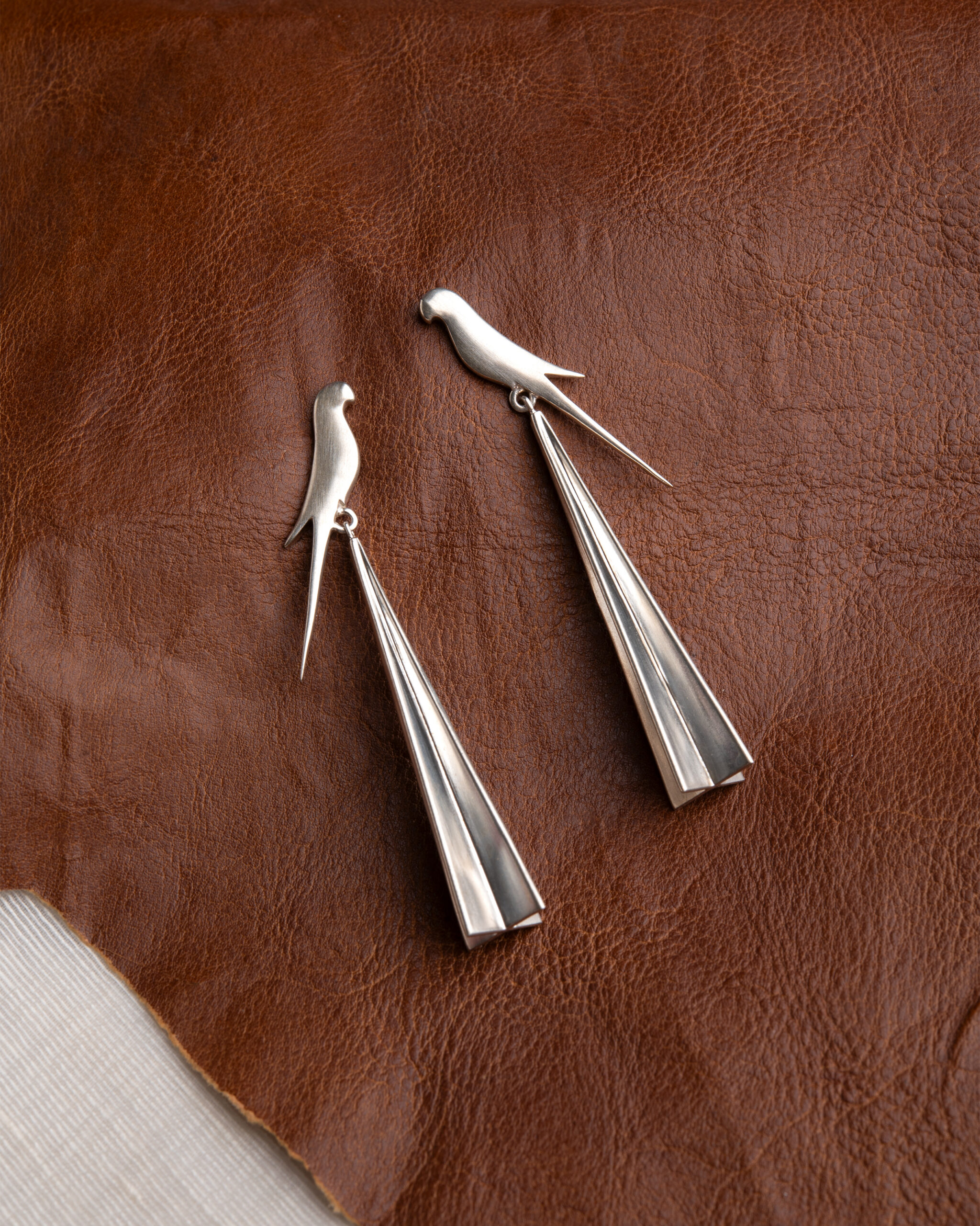 Silver Perched Tota Earrings